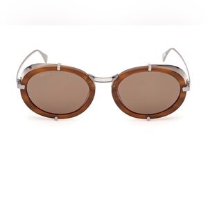 MaxMara Elegant Brown Oval Sunglasses